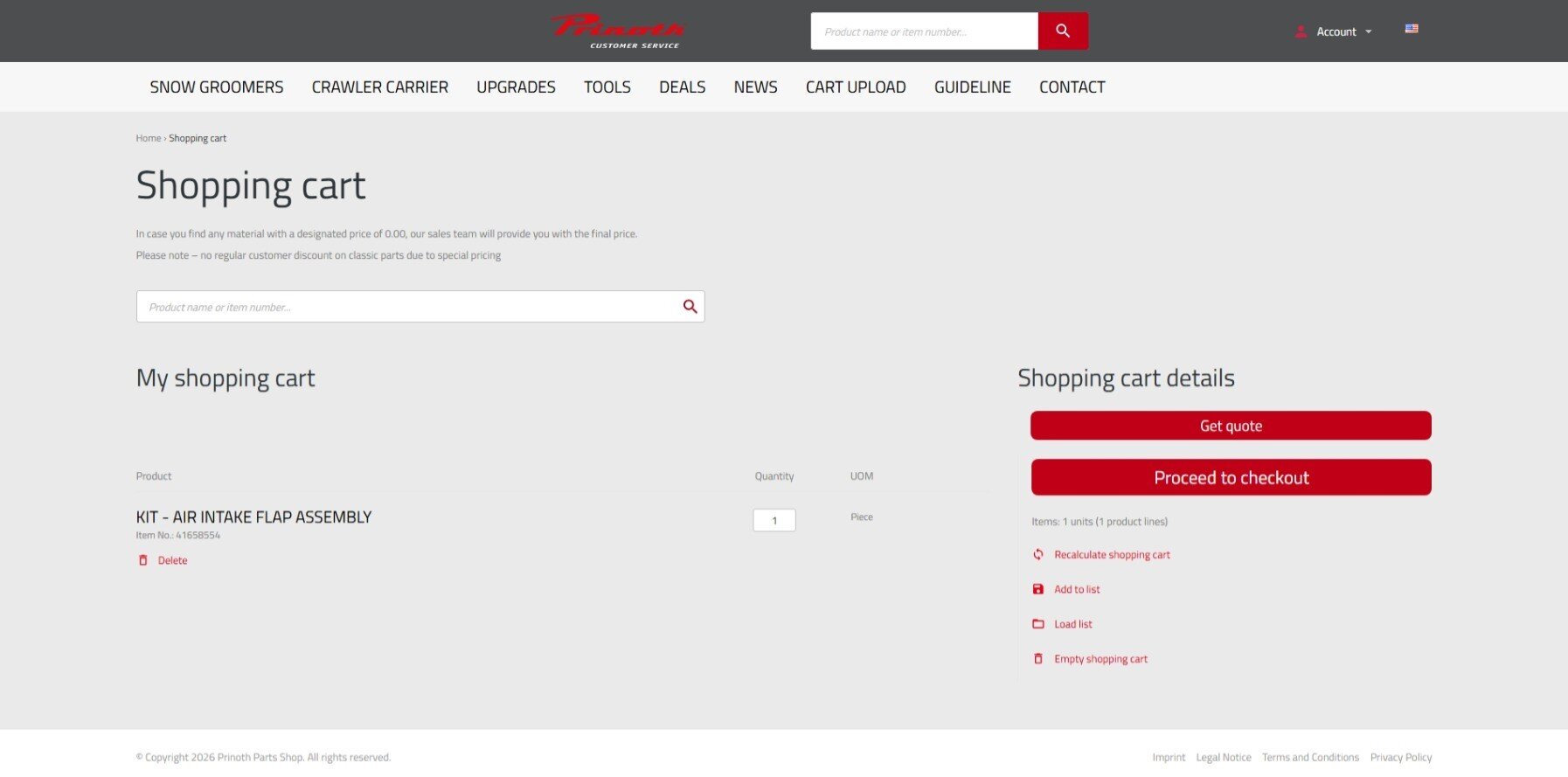 7. Proceed to checkout