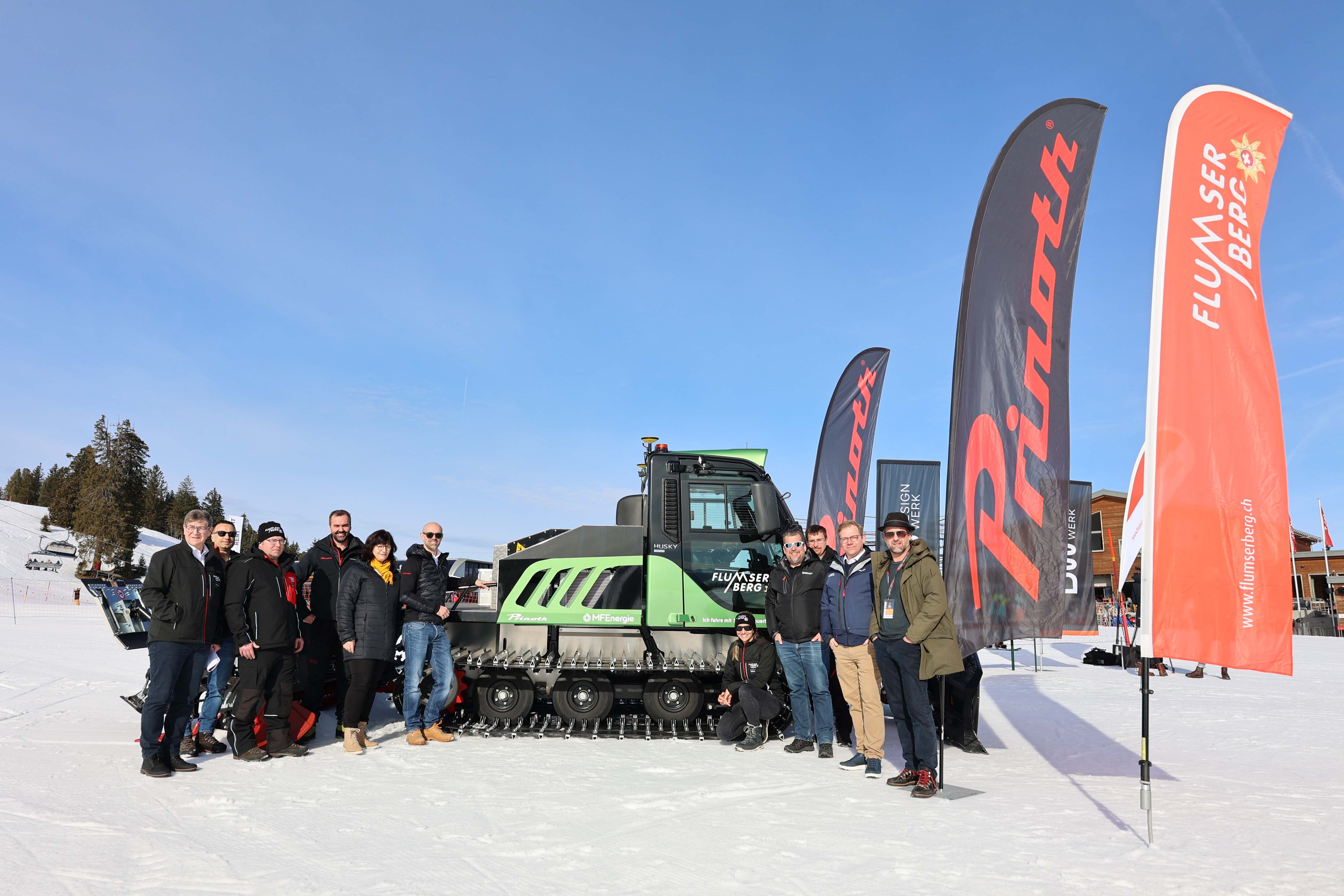 Switzerland gets its first electric snow groomer Switzerland gets its first electric snow groomer